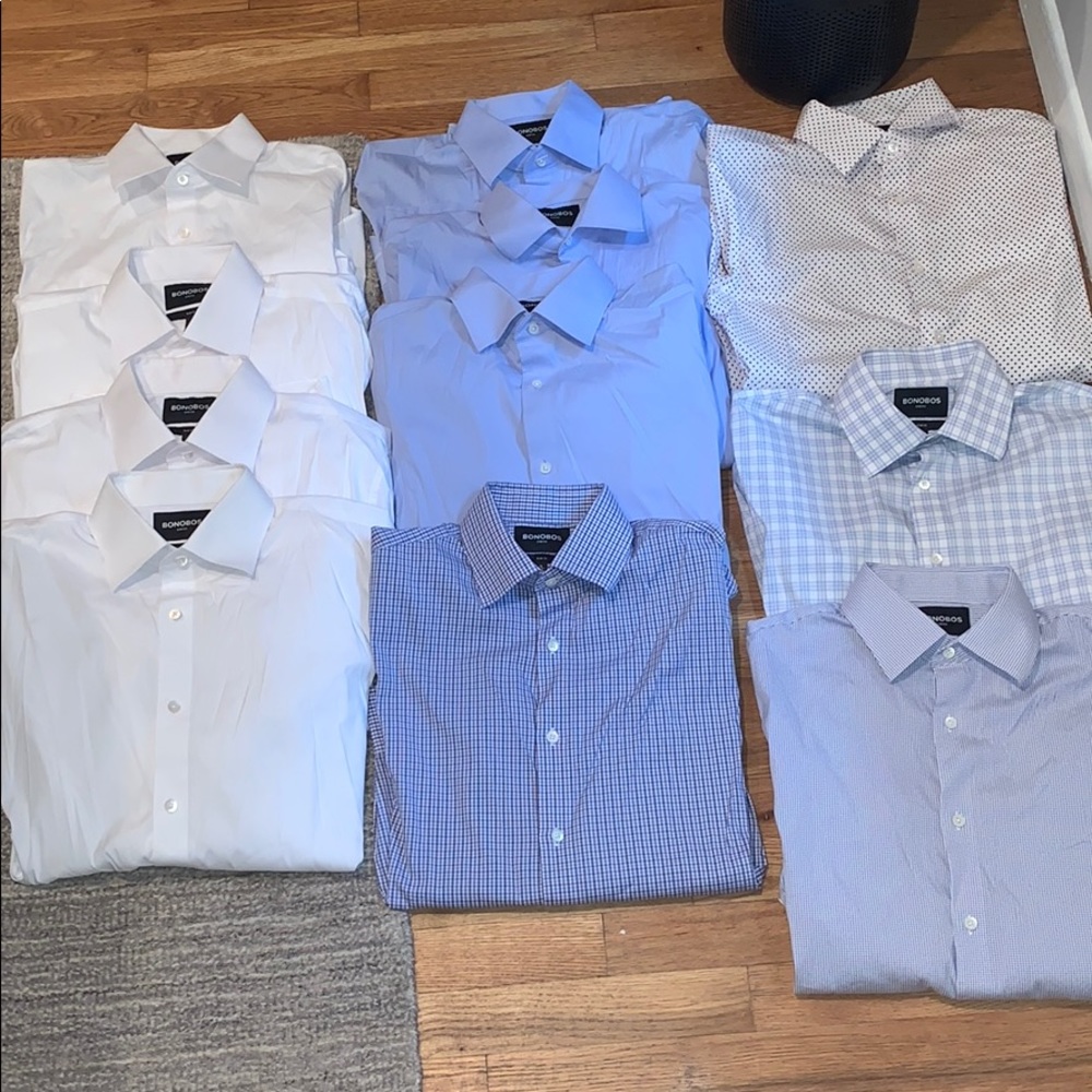 11 MENS BONOBOS DRESS SHIRTS size 16